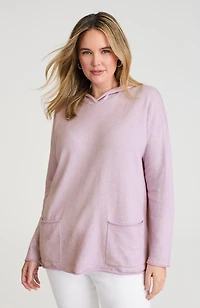 patch-pocket hooded sweater