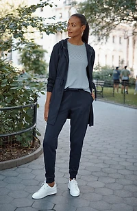 fit drawstring-waist knit jacket