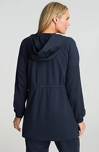 fit drawstring-waist knit jacket