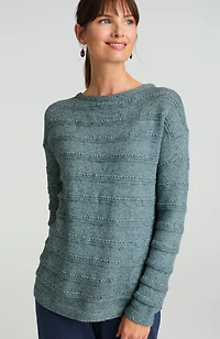 pure jill textured boat-neck sweater