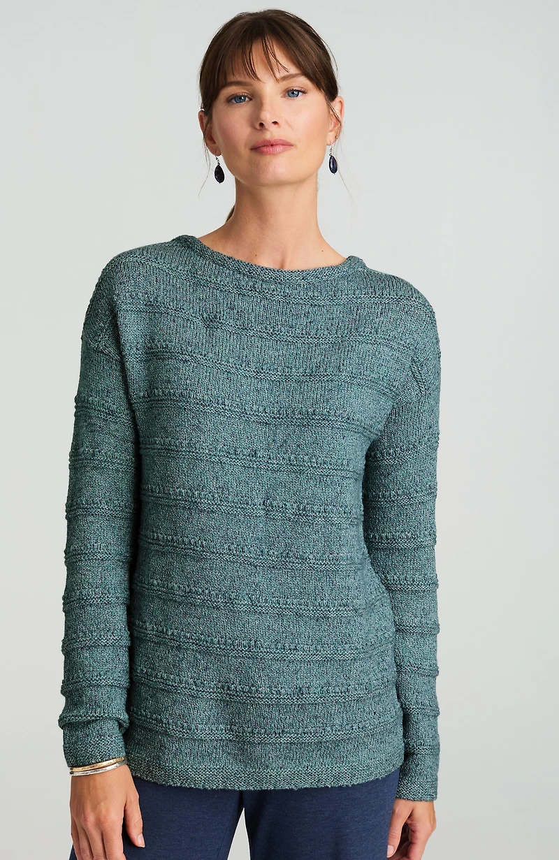 pure jill textured boat-neck sweater