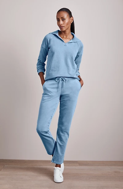 fit garment-dyed slim-leg pants