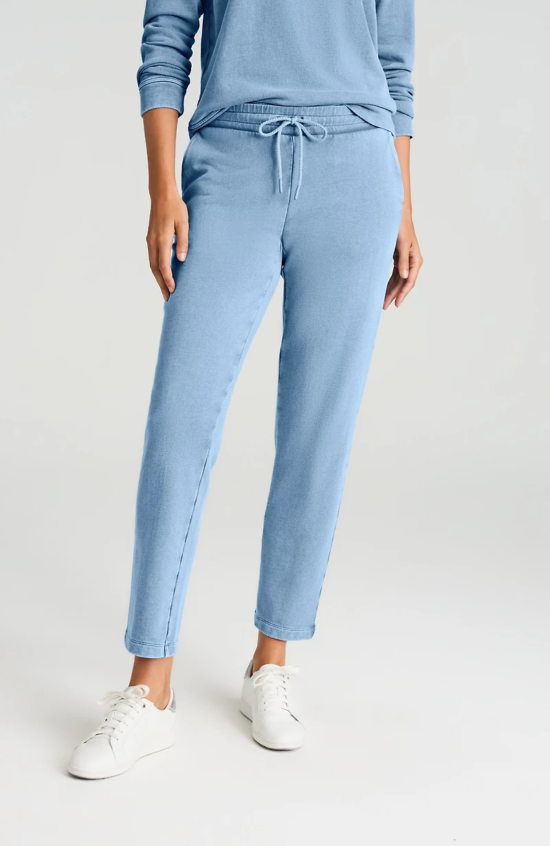 fit garment-dyed slim-leg pants