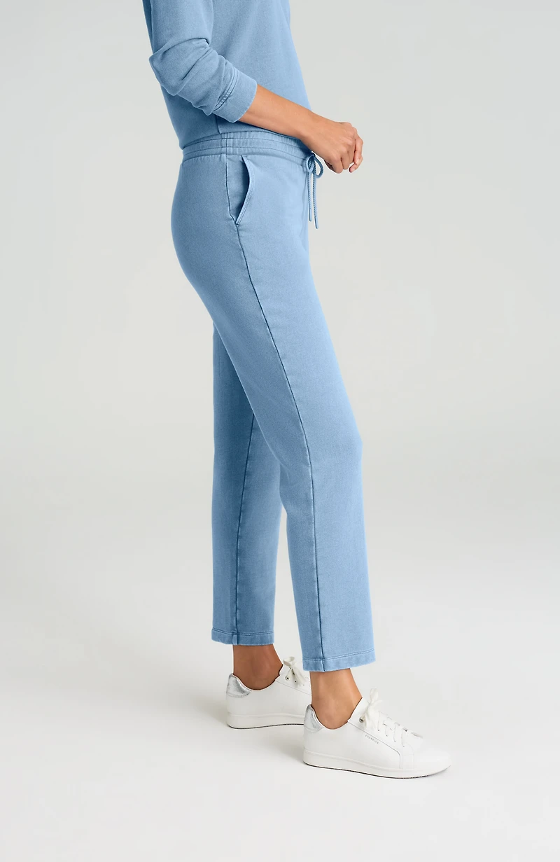 fit garment-dyed slim-leg pants