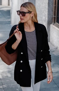 wearever double-breasted sweater blazer