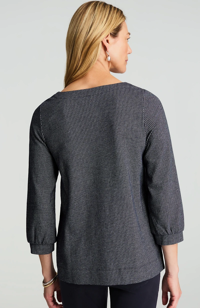 wearever jacquard cuffed top