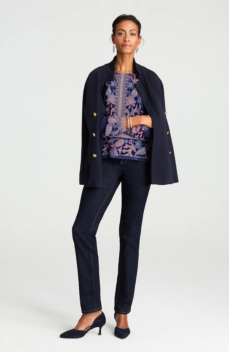 border-printed cotton and tencel™ modal top