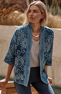 reversible embroidered soft jacket