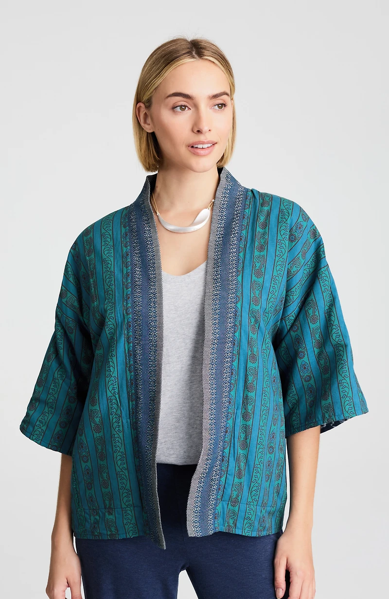 reversible embroidered soft jacket