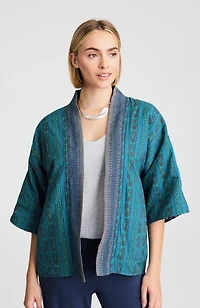 reversible embroidered soft jacket