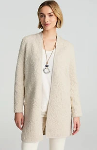 pure jill quilted open-front cardi