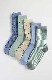 botanical bird crew socks