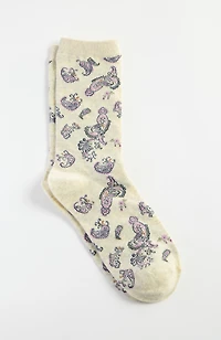 paisley crew socks
