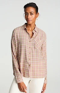 plaid brushed-twill shirt