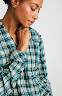 plaid textured elliptical popover