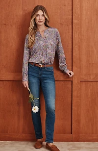 paisley-printed satin top