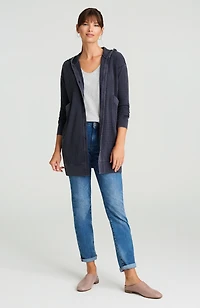 pure jill waffle hooded jacket