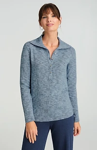 pure jill marl slub collared top