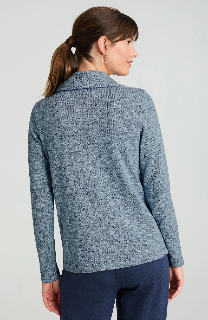 pure jill marl slub collared top