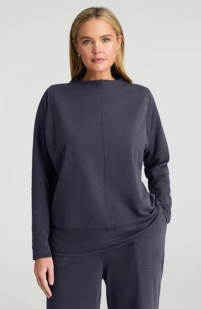 pure jill seamed french terry top