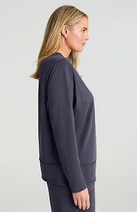 pure jill seamed french terry top