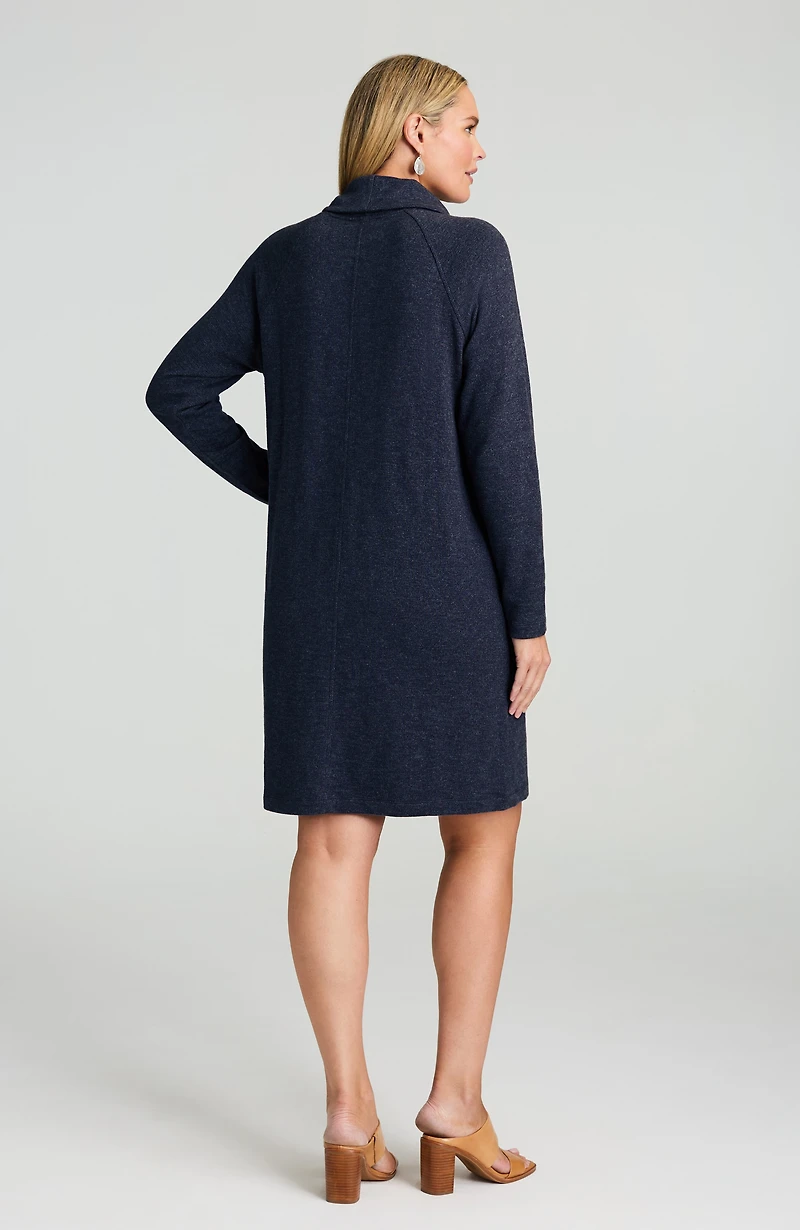 pure jill marled cowl-neck dress