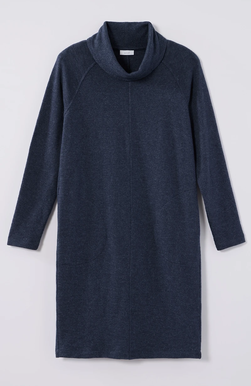 pure jill marled cowl-neck dress