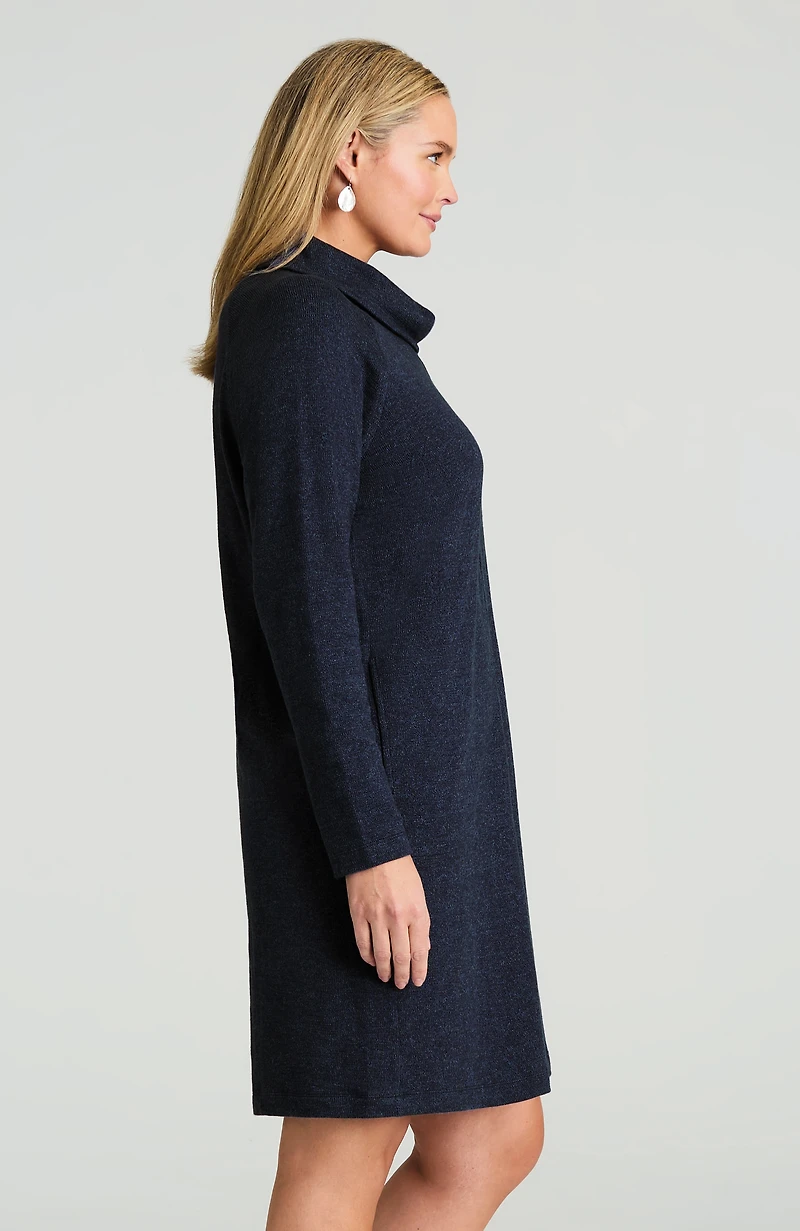 pure jill marled cowl-neck dress