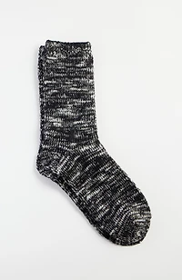 marled-texture crew socks