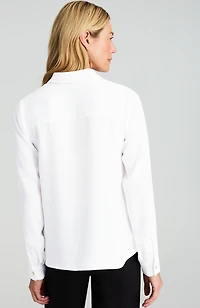 wearever easy-care satin button-front shirt