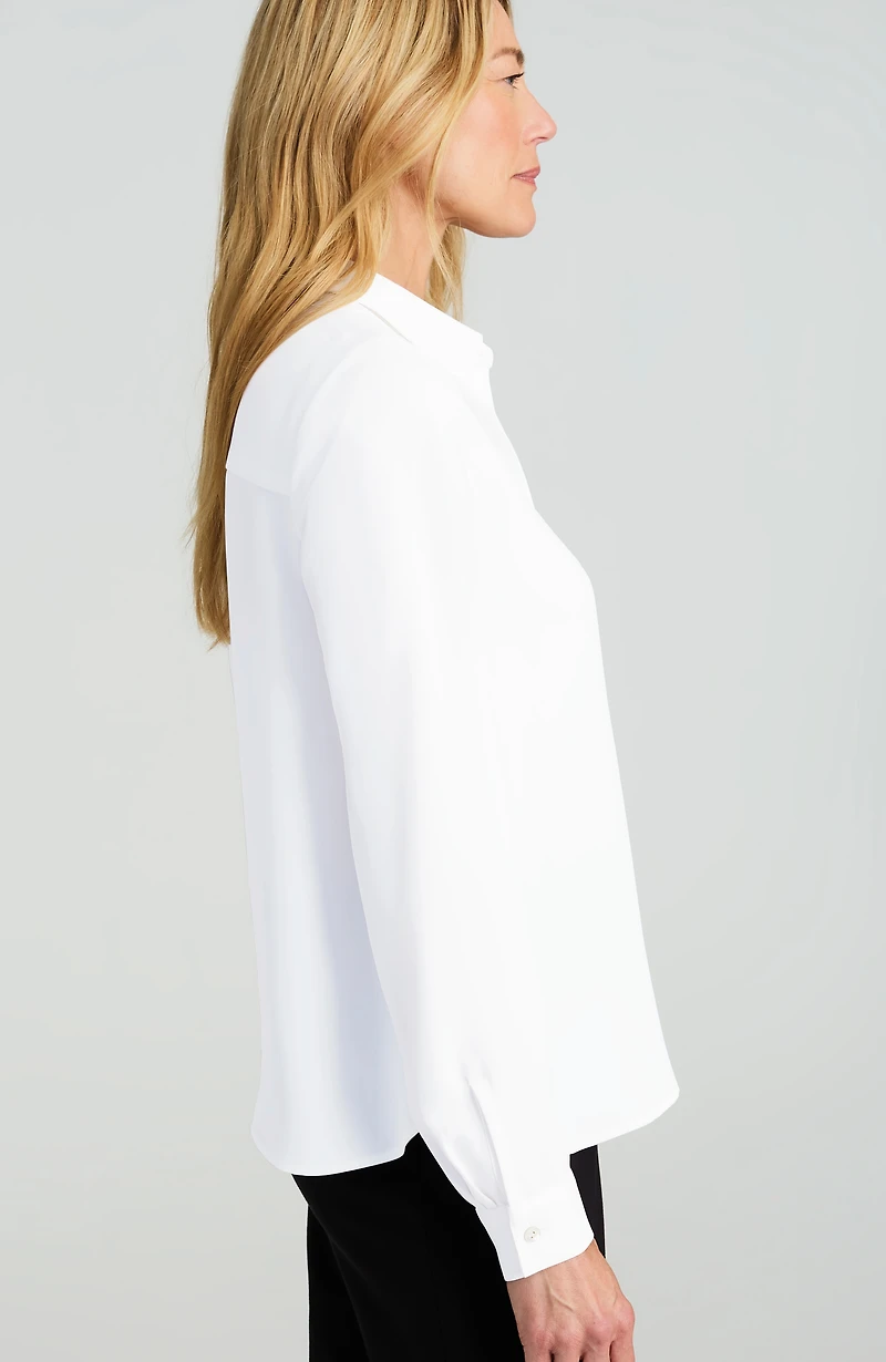 wearever easy-care satin button-front shirt