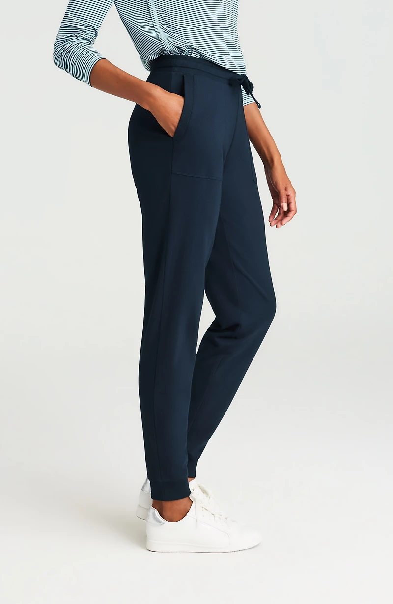 fit rib-trimmed joggers