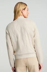 garment-dyed quilted zip-front jacket
