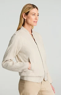 garment-dyed quilted zip-front jacket
