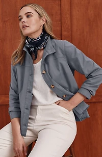 button-front swing jacket
