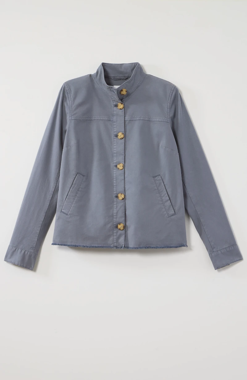 button-front swing jacket