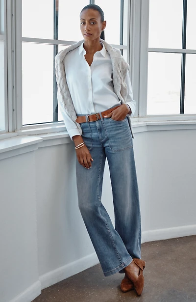 high-rise wide-leg jeans