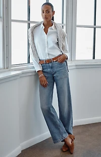 high-rise wide-leg jeans