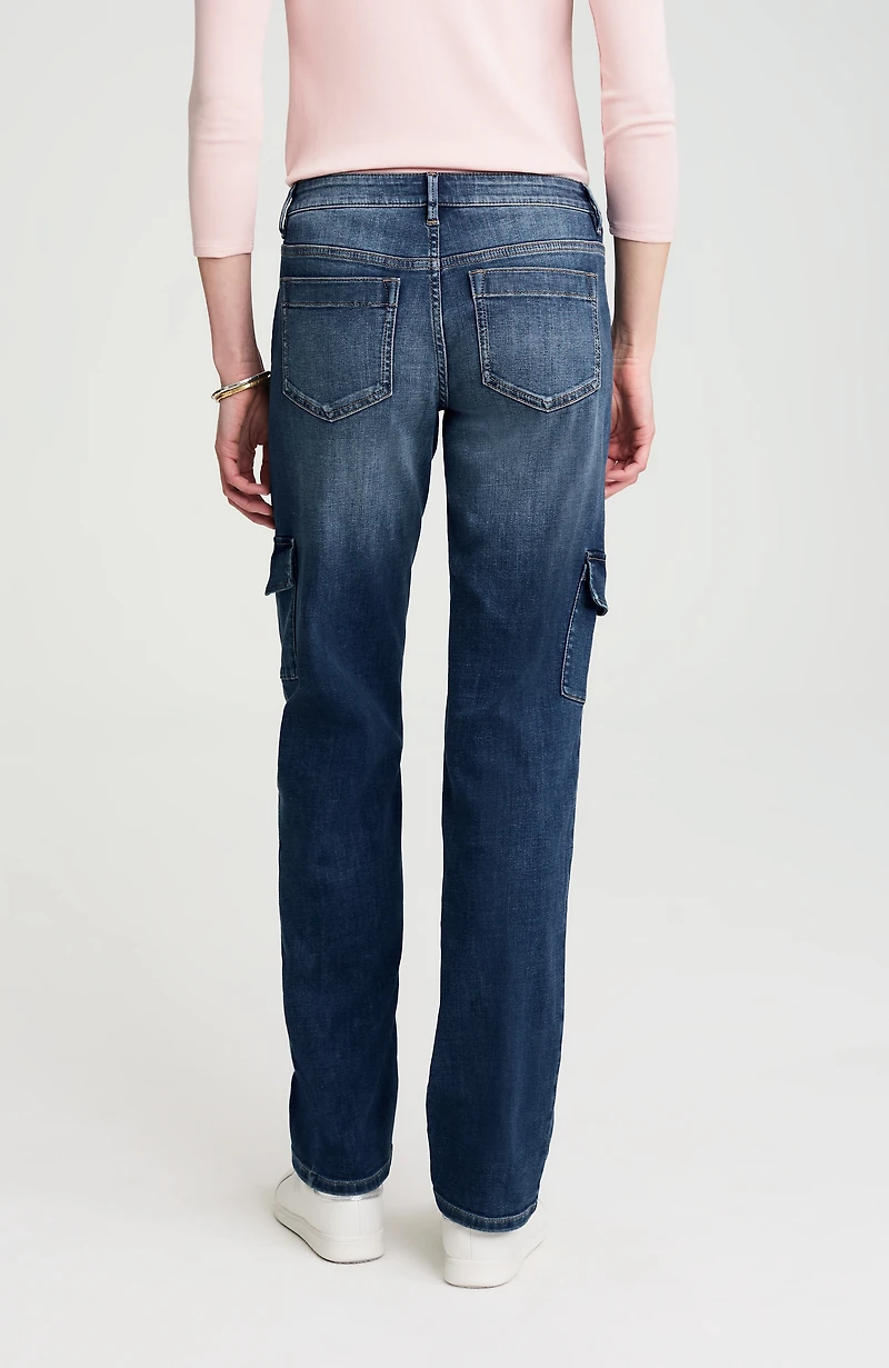 relaxed straight-leg cargo jeans