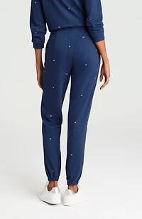 embroidered-heart joggers