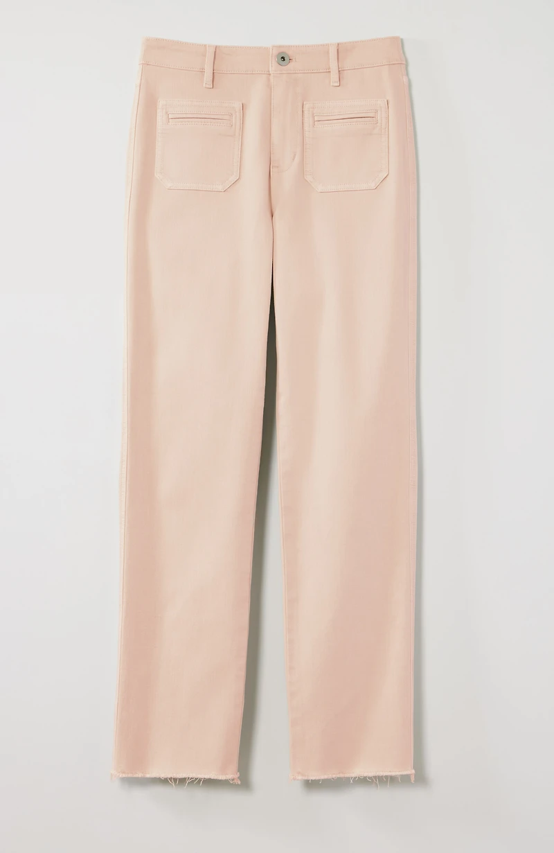 patch-pocket fringe-hem jeans