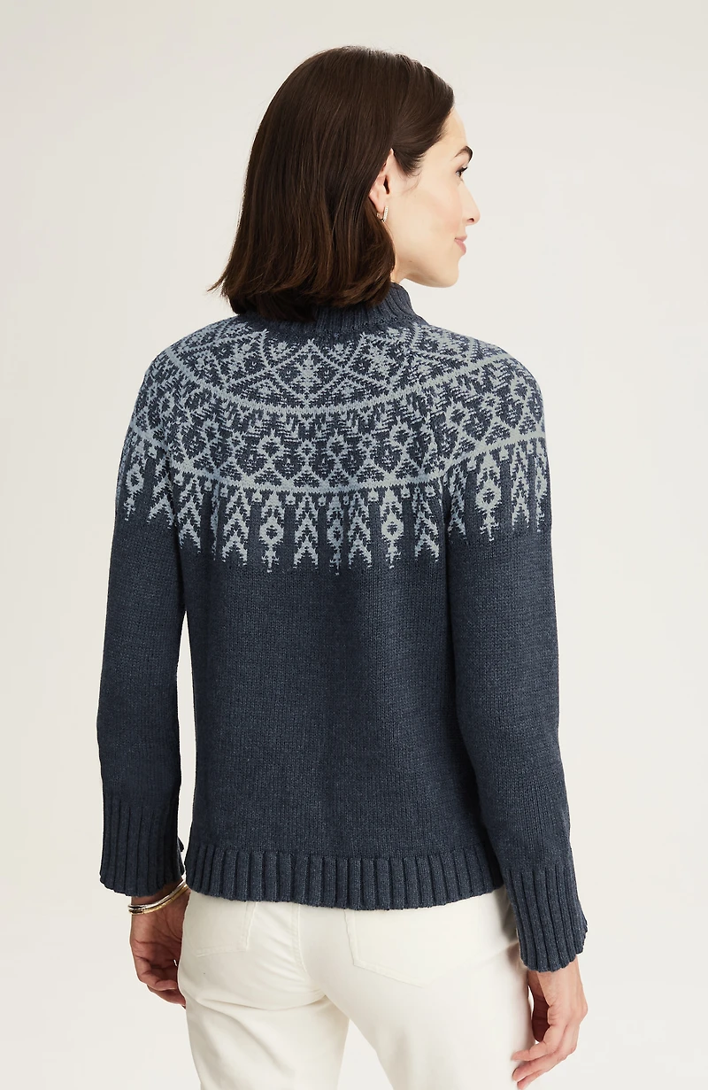 graphic fair isle cardi