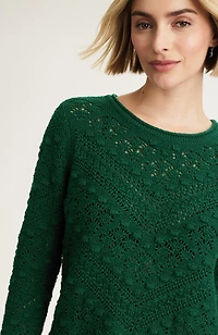 popcorn-stitched sweater