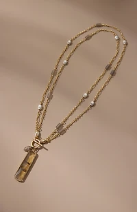 layered glass pendant necklace