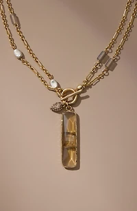 layered glass pendant necklace