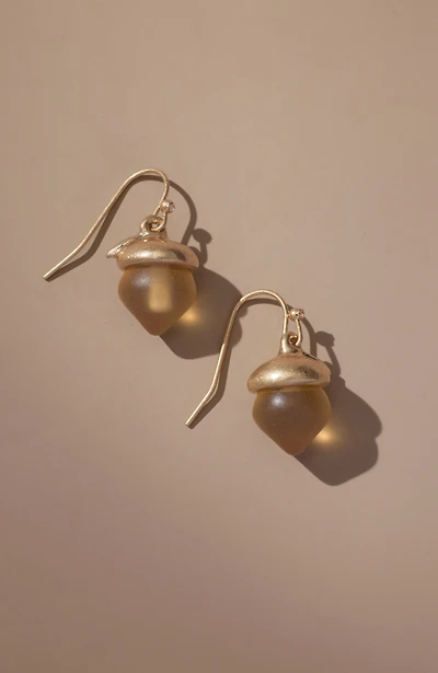 frosted glass acorn earrings