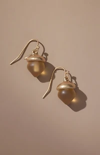 frosted glass acorn earrings