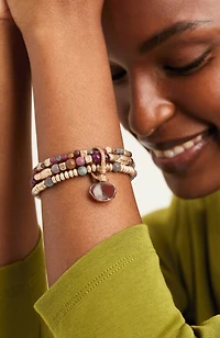 mixed-beads stretch bracelet