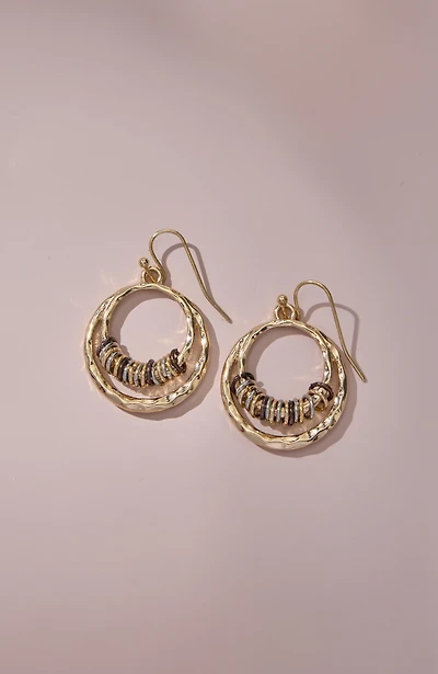 multi-metal cutout earrings