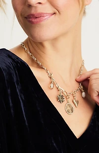 goldtone charm necklace